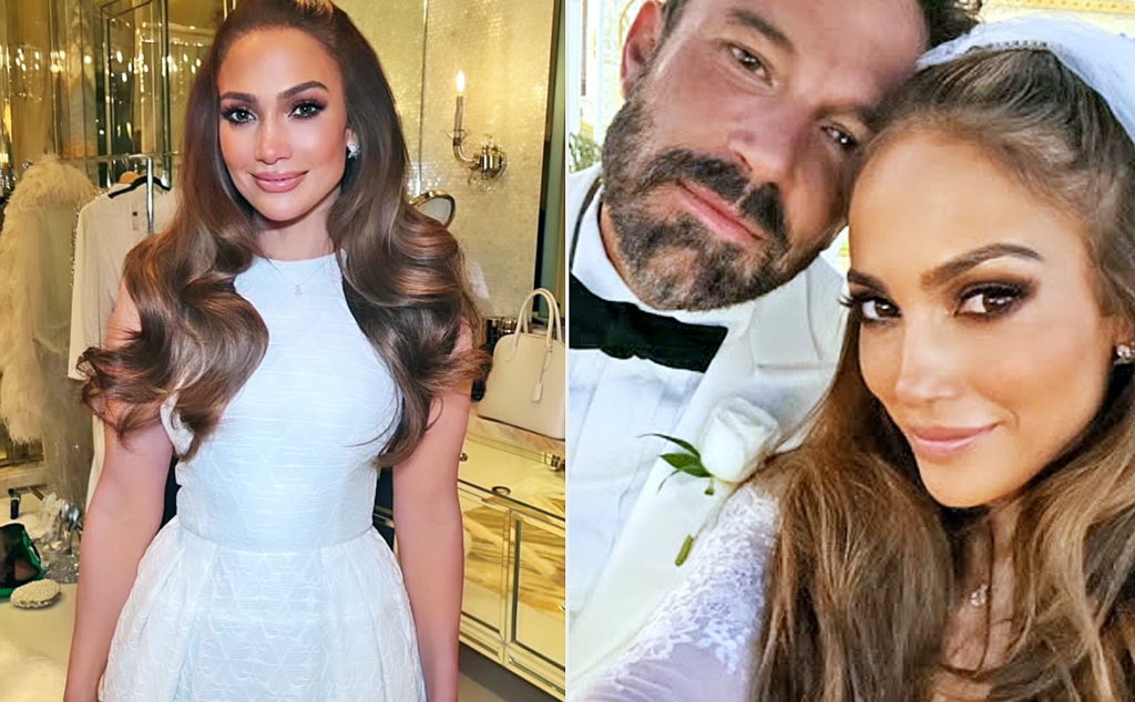 مدل مو و لباس خاص جنیفر لوپز در روز عروسی اش با بن افلک + عکس مدل مو و لباس خاص جنیفر لوپز در روز عروسی اش با بن افلک + عکس